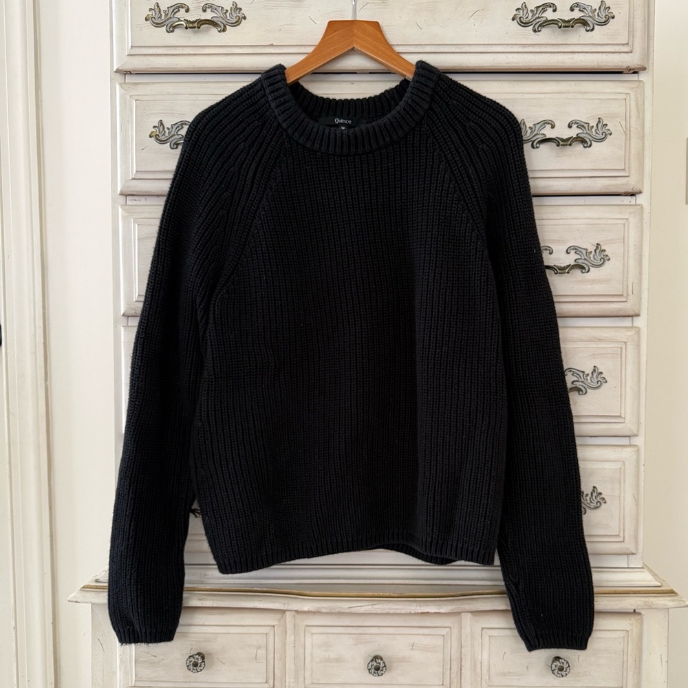 Quince Black Organic Cotton Sweater - Picture 3 of 6